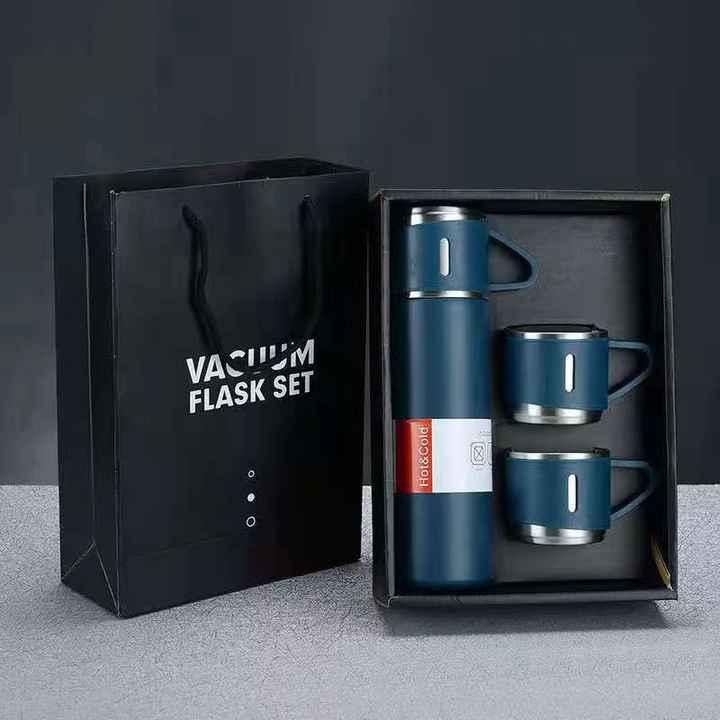 Imported Quality  Stainless Steel Vacuum Flask Set 500ml Double Wall Thermos Set Vacuum Flask Gift Set With Double Lids